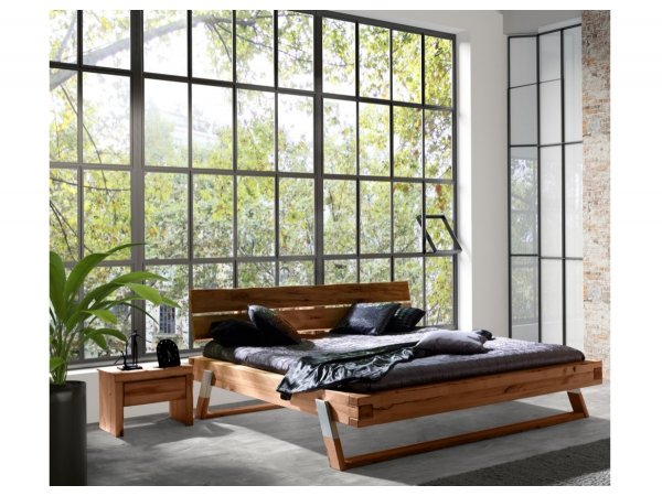 Postel z masivu KONGO 160x200 jádrový buk/chrom