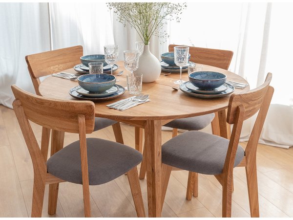 Dubová jídelní židle s grafitovým sedákem LION M85