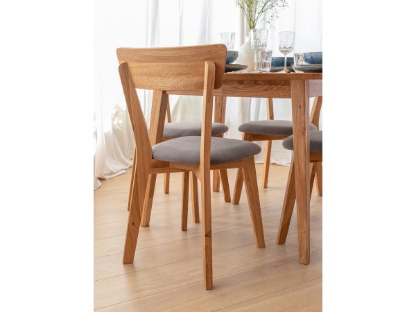 Dubová jídelní židle s grafitovým sedákem LION M85