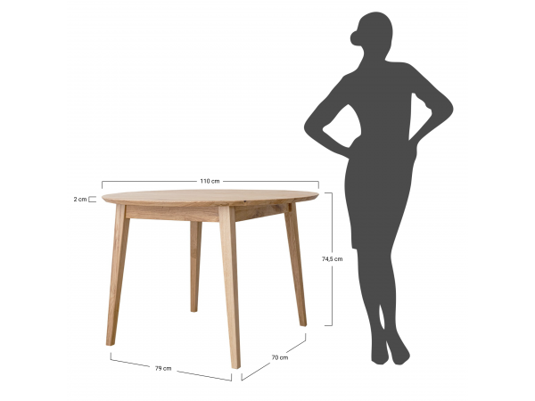 Kulatý jídelní stůl TELLO 110 cm z dubového masivu