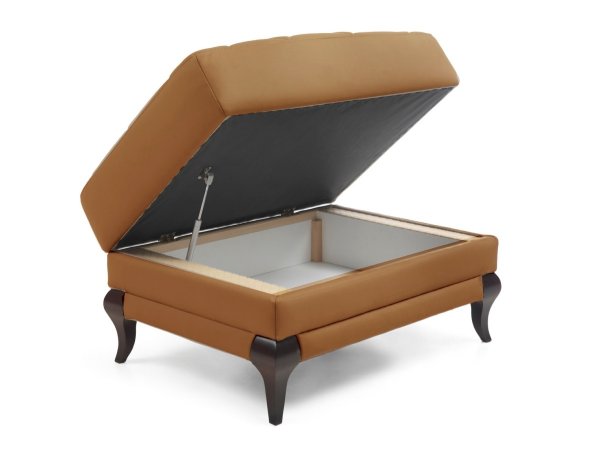 Kožený taburet s úložným prostorem VEDUZ