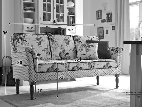 Pohovka ve venkovském stylu LANCASTER 3