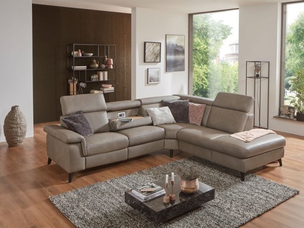 Kožená rohová sedací souprava LAVA XC 4 s funkcí relax