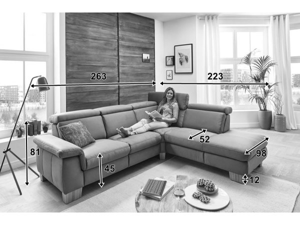 Rohová sedací souprava LAVA XC 4 s funkcí relaxu