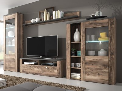 Moderní obývací stěna LARONA ořech Satin touchwood