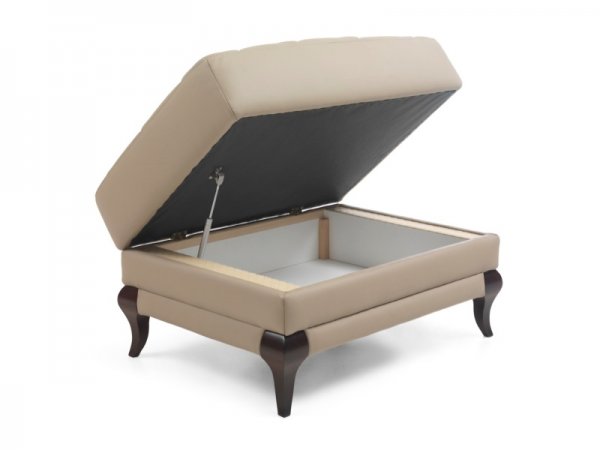 Kožený taburet s úložným prostorem VEDUZ