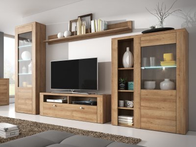 Moderní obývací stěna LARONA dub Riviera světlý