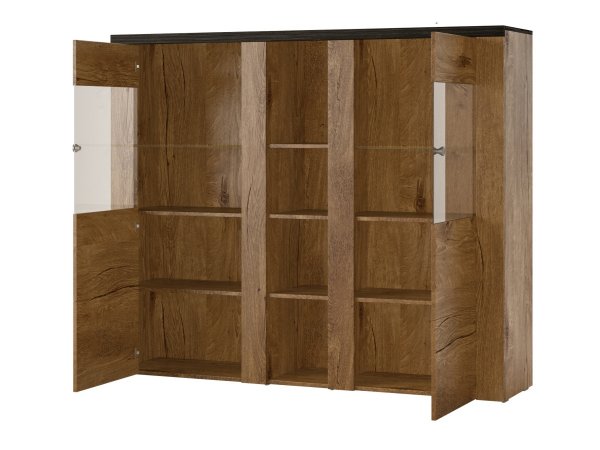 Moderní komoda s vitrínou LARONA typ 46 dub Lefkas/touchwood