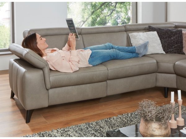 Kožená rohová sedací souprava LAVA XC 4 s funkcí relax