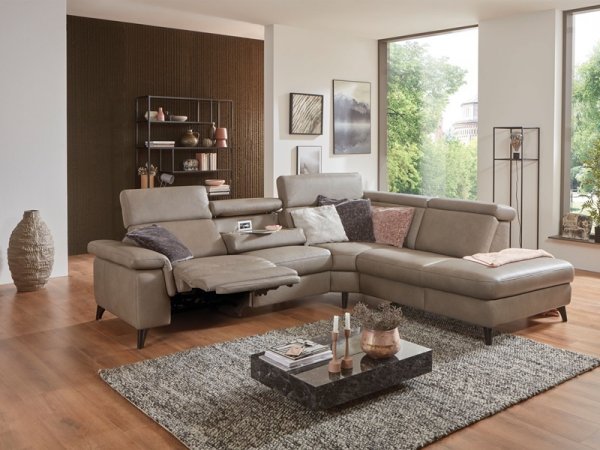 Kožená rohová sedací souprava LAVA XC 4 s funkcí relax