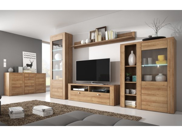 Moderní obývací stěna LARONA dub Riviera světlý