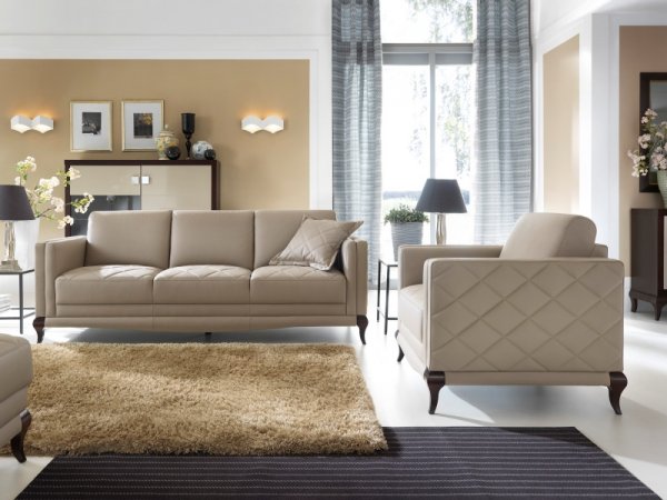 Kožená pohovka 3-sed VEDUZ