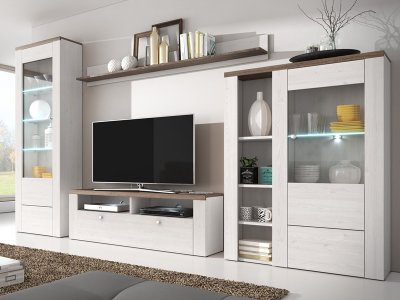 Moderní obývací stěna LARONA sibiřský modřín