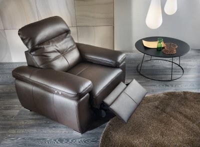 Kožené křeslo s elektrickou funkcí relax LIMA