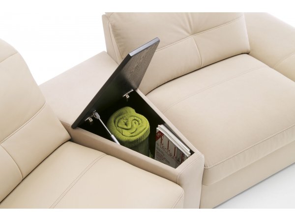 Kožená rohová rozkládací sedací souprava s elektrickou relax funkcí LIMA