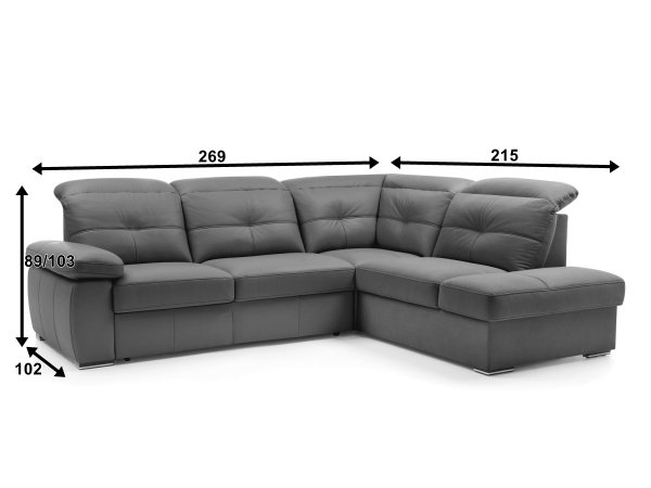 Kožená rohová rozkládací sedací souprava LIMA