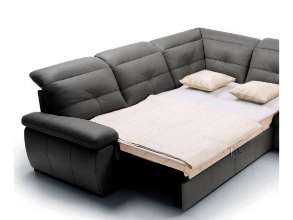 Kožená rohová rozkládací sedací souprava LIMA