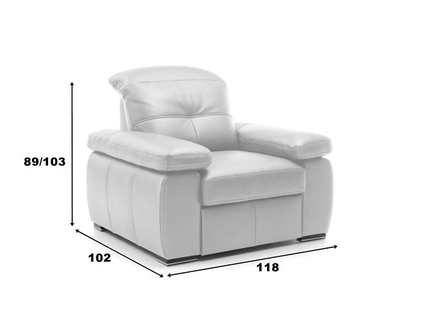 Kožené křeslo s elektrickou funkcí relax LIMA