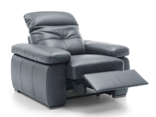 Kožené křeslo s manuální funkcí relax LIMA