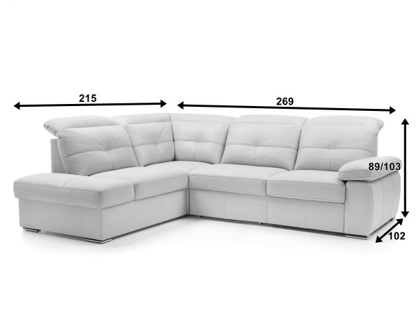 Kožená rohová rozkládací sedací souprava LIMA 2