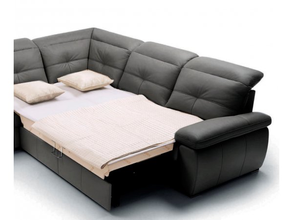 Kožená rohová rozkládací sedací souprava LIMA