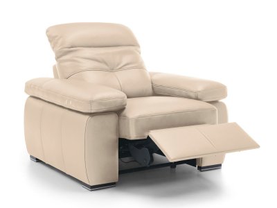 Kožené křeslo s manuální funkcí relax LIMA