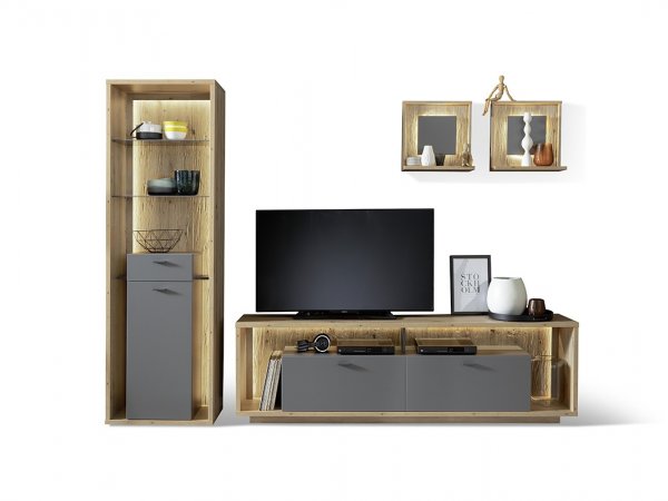 Šedý nábytek do obývacího pokoje LIZZANO