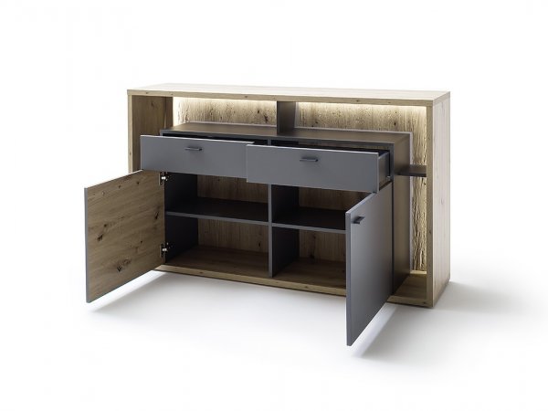 Šedá komoda do obývacího pokoje LIZZANO