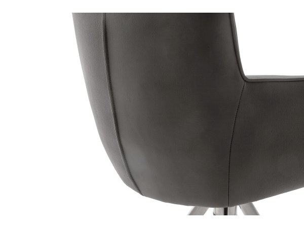 Jídelní otočná židle LIMONE 2E s područkami, pravá kůže antracit