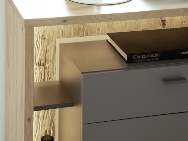 Šedá komoda do obývacího pokoje LIZZANO