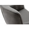 Jídelní otočná židle LIMONE 2E s područkami, pravá kůže antracit