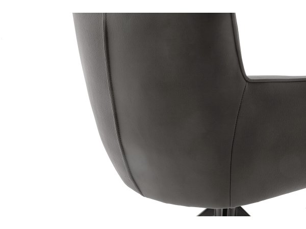 Jídelní otočná židle LIMONE 2S s područkami, pravá kůže antracit