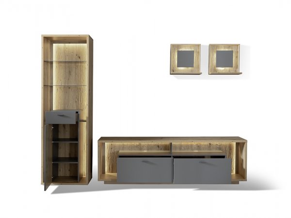 Šedý nábytek do obývacího pokoje LIZZANO