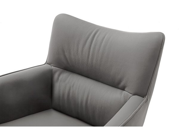 Jídelní otočná židle LIMONE 2E s područkami, pravá kůže antracit