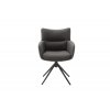 Jídelní otočná židle LIMONE 2S s područkami, pravá kůže antracit