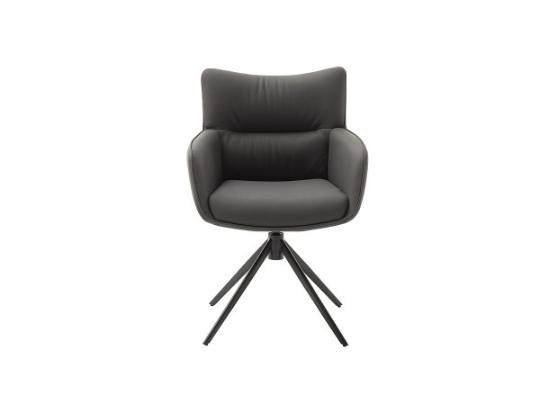 Jídelní otočná židle LIMONE 2S s područkami, pravá kůže antracit