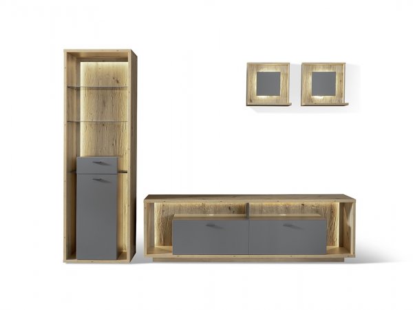 Šedý nábytek do obývacího pokoje LIZZANO