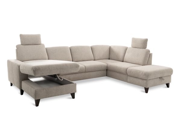 Rohová rozkládací sedací souprava do tvaru U LOLLAND 3