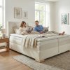 Boxspring postel LUMINA s úložným prostorem, matrací a topperem