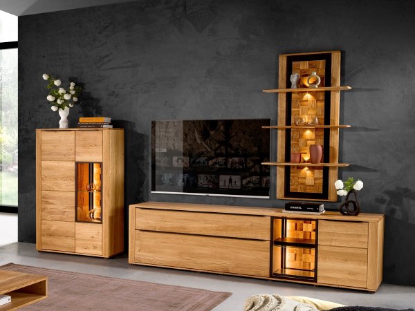 Dubový panel s policemi LUNA typ 33