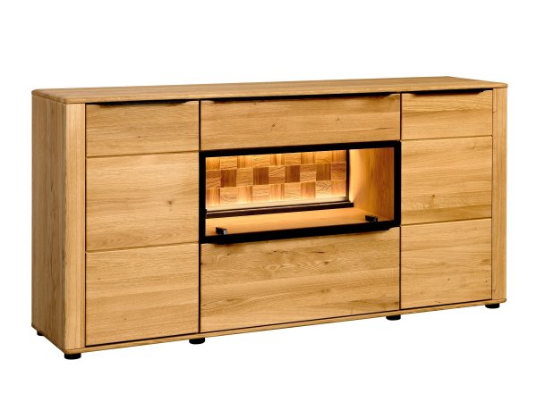 Dubový nábytek do obývacího pokoje včetně osvětlení LUNA 2