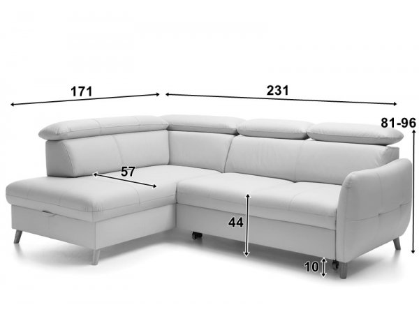 Rohová rozkládací sedací souprava LUGO