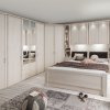 Moderní ložnice s nástavbou nad postelí LUXOR polární modřín
