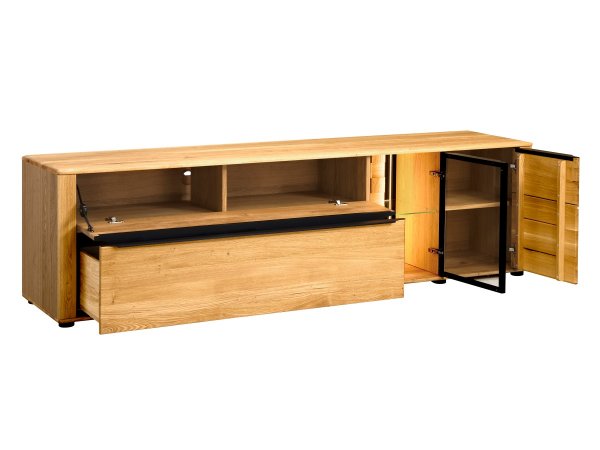 Dubový nábytek do obývacího pokoje včetně osvětlení LUNA