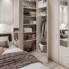 Moderní ložnice s nástavbou nad postelí LUXOR polární modřín
