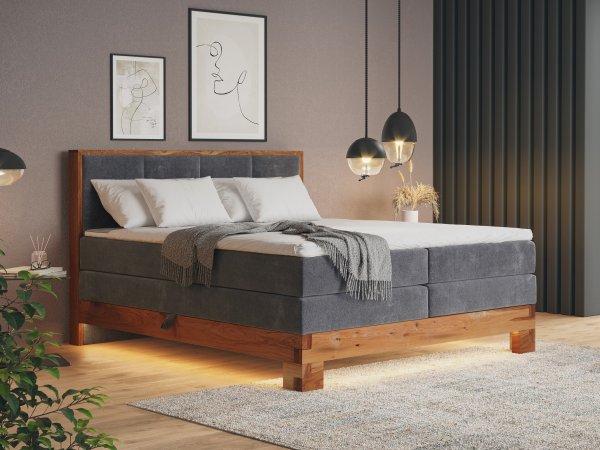Postel boxspring s úložným prostorem MAESTRO dub masiv