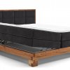 Postel boxspring s úložným prostorem a LED osvětlením MAESTRO dub masiv
