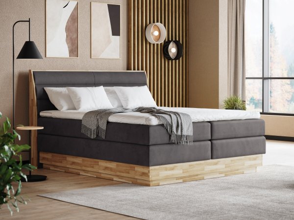 Postel boxspring s úložným prostorem KARISSA 7 dub masiv