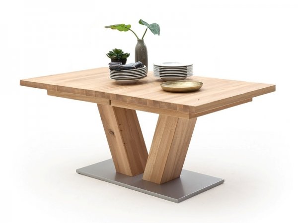 Rozkládací jídelní stůl z masivu MANAGUA A dub bělený