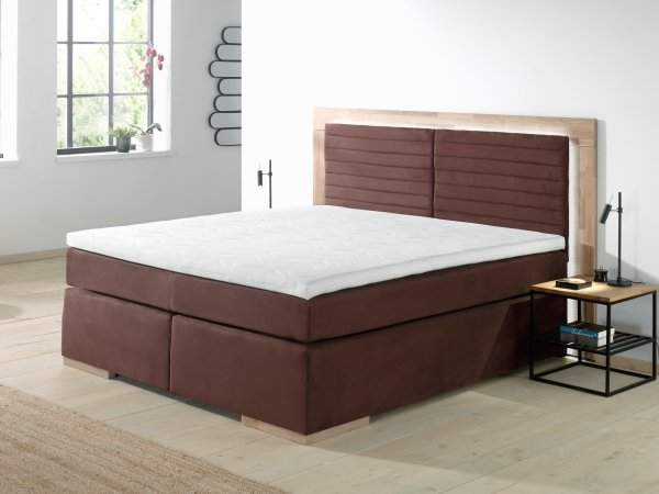 Postel boxspring včetně LED osvětlení MARCEL dub masiv